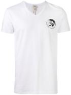 Diesel Logo Print T-shirt, Men's, Size: Small, White, Cotton/spandex/elastane