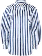 Lee Mathews Balloon Sleeve Striped Shirt - White