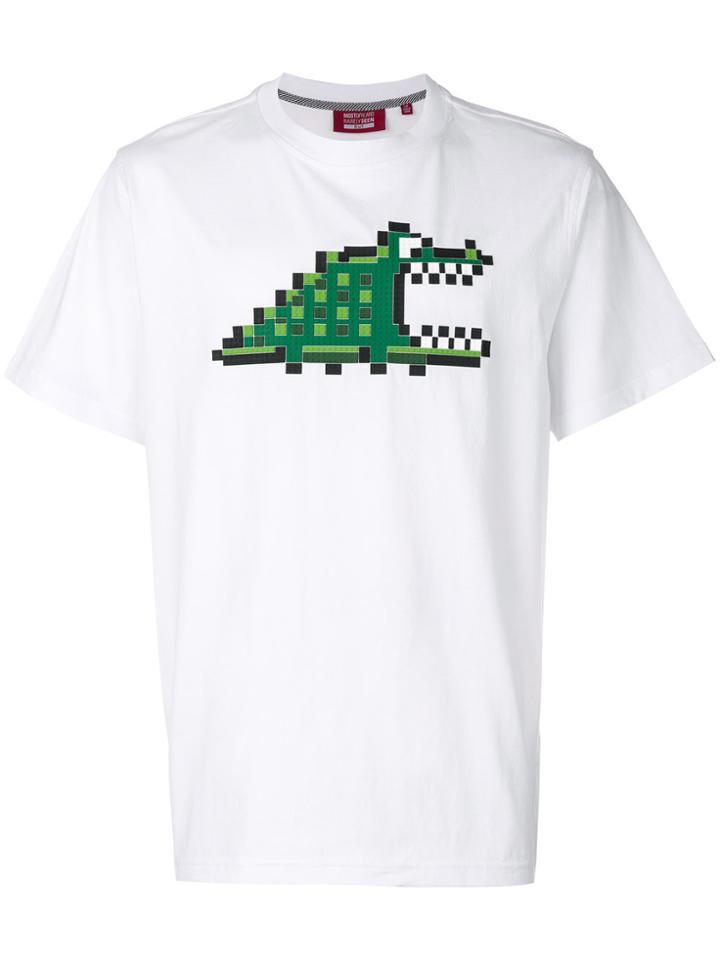 Mostly Heard Rarely Seen 8-bit Pixel Croc Print T-shirt - White