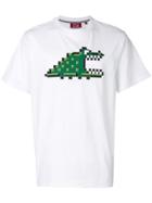 Mostly Heard Rarely Seen 8-bit Pixel Croc Print T-shirt - White