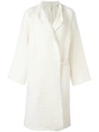 Helmut Lang Belted Mid-length Coat, Women's, Size: Medium, White, Cashmere/wool/alpaca/virgin Wool