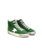 Golden Goose Deluxe Brand Kids Francy Hi-top Sneakers, Boy's, Size: 28, Green