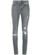 Saint Laurent Distressed Skinny Jeans - Grey