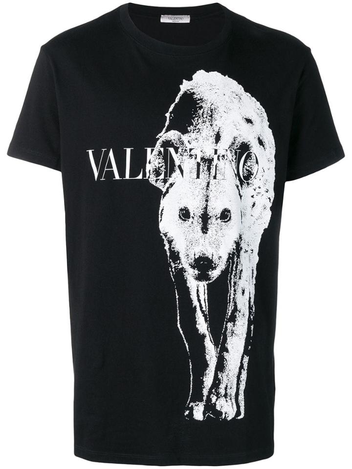 Valentino Wild Dog Print T-shirt - Black