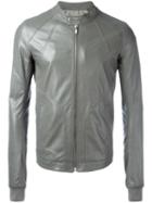 Rick Owens Intarsia Jacket, Men's, Size: 52, Grey, Calf Leather/cupro/cotton/virgin Wool