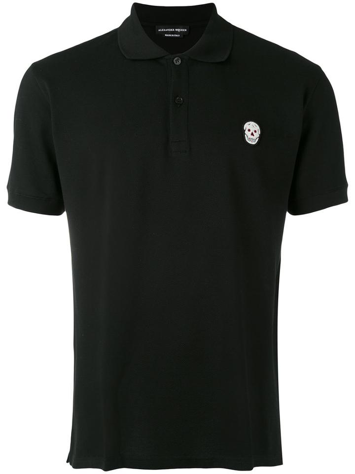 Alexander Mcqueen - Skull Polo Shirt - Men - Cotton/viscose/polyester/copper - Xl, Black, Cotton/viscose/polyester/copper
