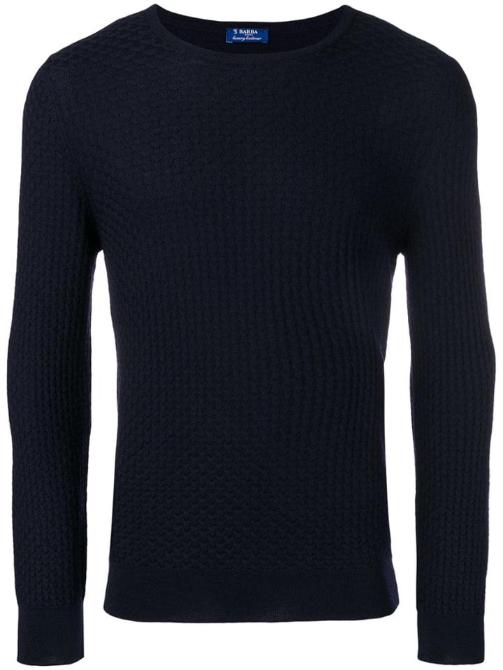 Barba Scallop Jacquard Jumper - Blue