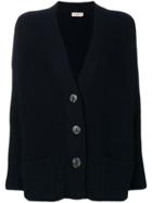 Bruno Manetti Cashmere Ribbed Cardigan - Blue