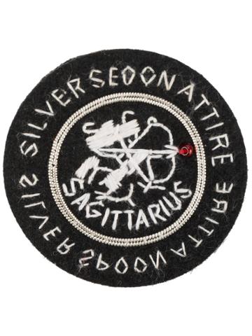 Silver Spoon Attire Sagittarius Star Sign Badge - Black
