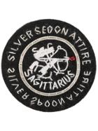 Silver Spoon Attire Sagittarius Star Sign Badge - Black