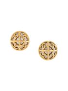 Chanel Pre-owned Cc Round Mirror Earrings - Metallic