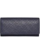 Burberry Perforated Logo Leather Continental Wallet - Blue