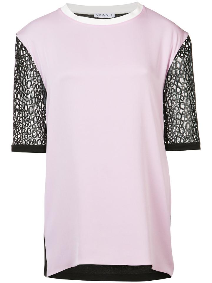 Vionnet - Contrast Sleeve Blouse - Women - Spandex/elastane/viscose - 40, Pink/purple, Spandex/elastane/viscose