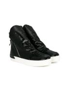 Cinzia Araia Kids Hi-top Zip Up Sneakers - Black