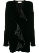 Saint Laurent Frill Front Mini Dress - Black