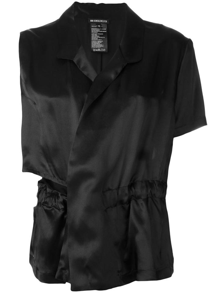 Ann Demeulemeester - Asymmetric Blouse - Women - Silk - 36, Black, Silk