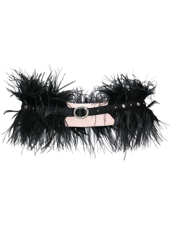 Liu Jo Feathered Thin Belt - Black