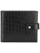 Saint Laurent Mock Croc Wallet - Black