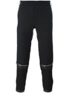 Les Hommes Zip Detail Trousers, Men's, Size: 50, Black, Cotton/leather/wool
