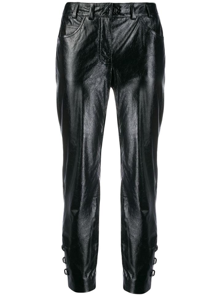 Olivier Theyskens Fitted Leather Trousers - Black