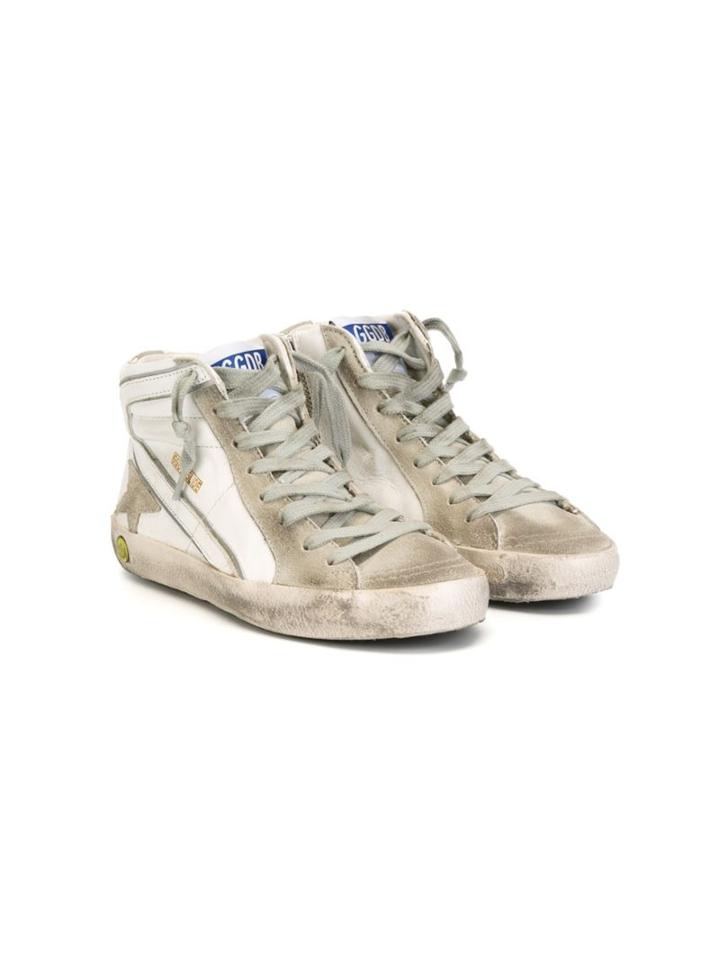 Golden Goose Deluxe Brand Kids Slide Hi-top Sneakers, Boy's, Size: 32, White