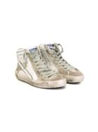 Golden Goose Deluxe Brand Kids Slide Hi-top Sneakers, Boy's, Size: 32, White