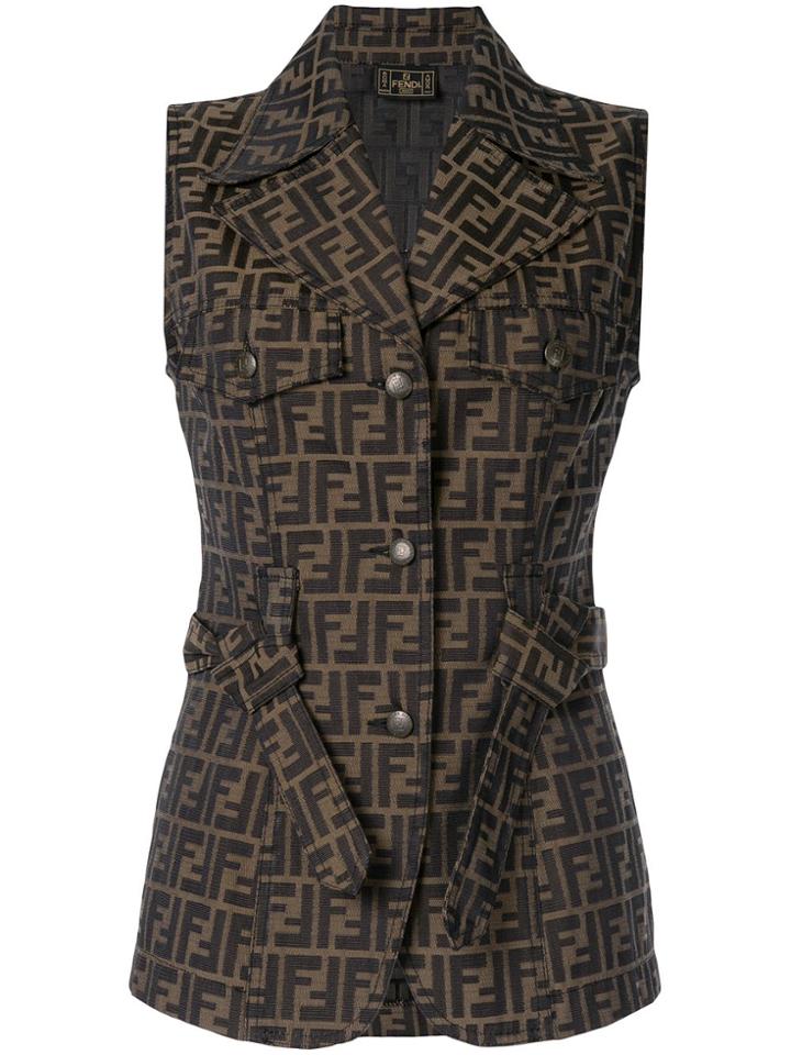 Fendi Pre-owned Zucca Print Waistcoat - Brown