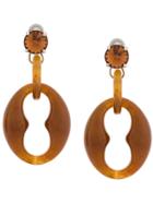 Prada Acrylic Glass Earrings - Brown