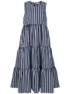 P.a.r.o.s.h. Striped Sleeveless Midi Dress - Blue