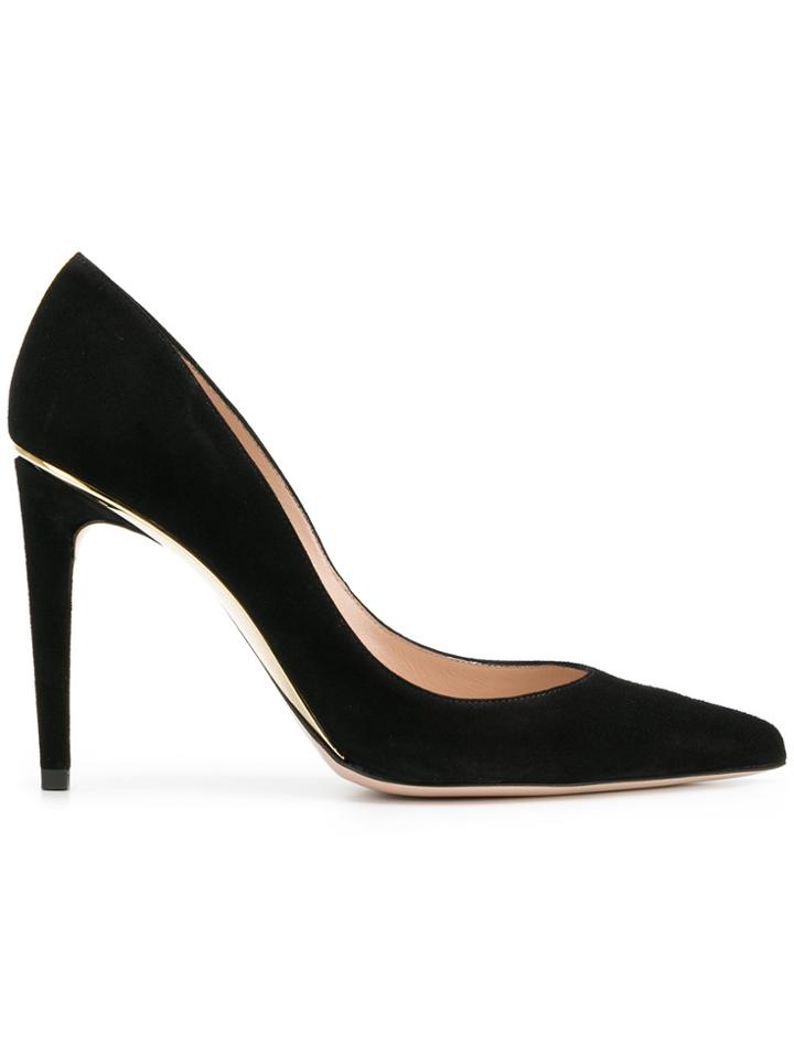 Stuart Weitzman Hill Gold Detail Pumps - Black