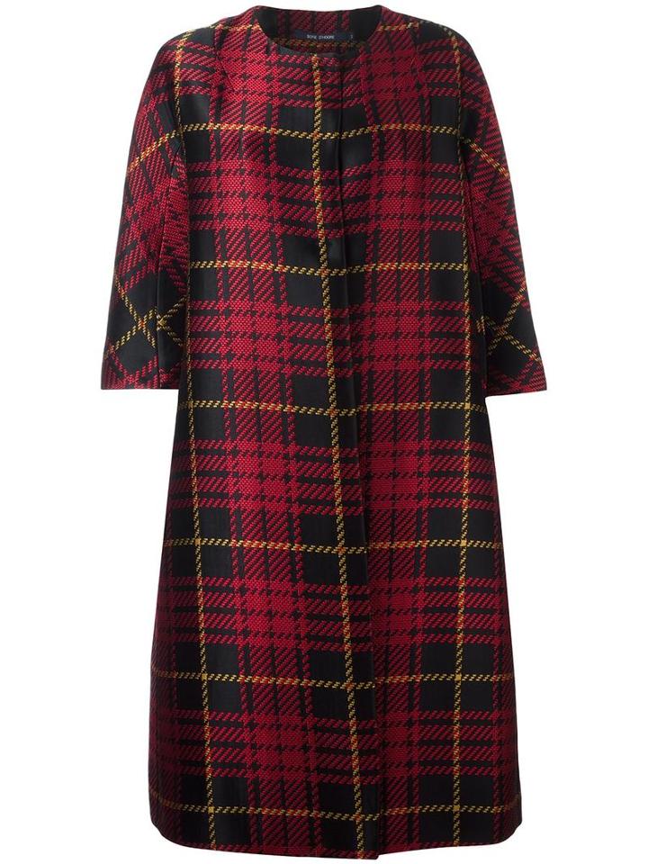 Sofie D'hoore Plaid Coat, Women's, Size: 34, Red, Polyester