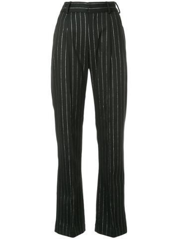 Tiko Paksa Striped High-waisted Trousers - Black