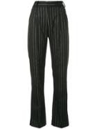 Tiko Paksa Striped High-waisted Trousers - Black