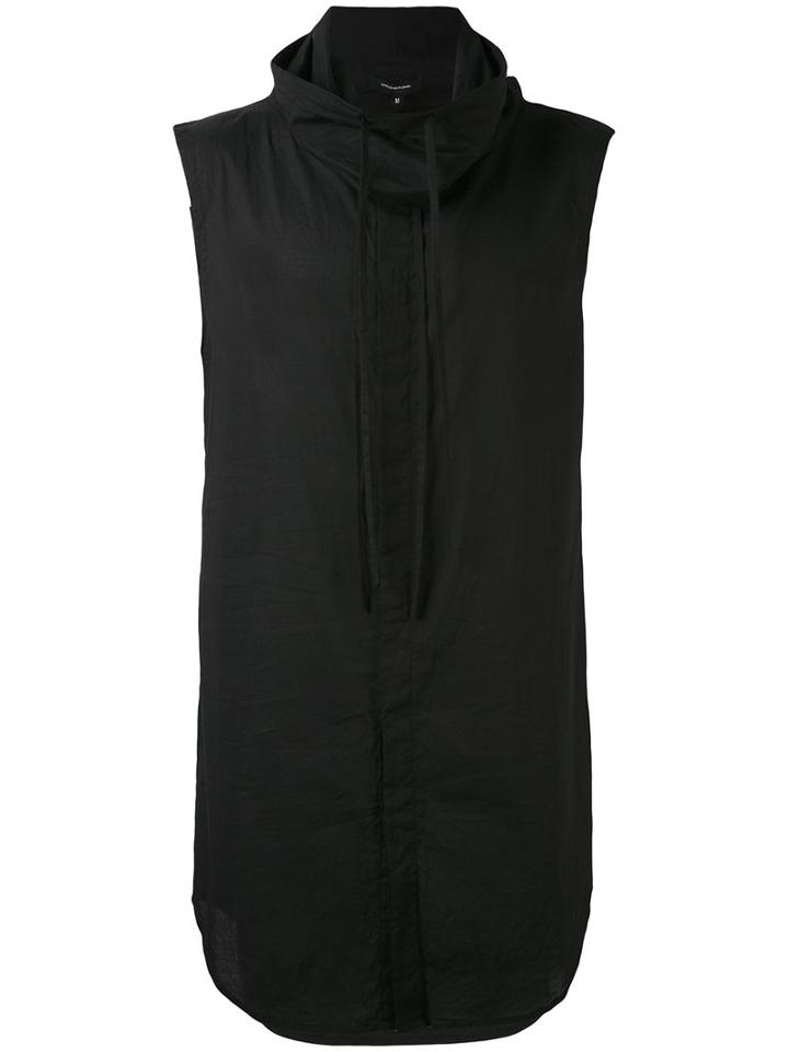 Unconditional - Sleeveless Funnel Neck Shirt - Men - Cotton - L, Black, Cotton