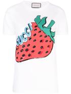 Gucci Strawberry Print T-shirt - White
