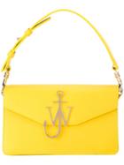J.w. Anderson Logo Plaque Shoulder Bag, Women's, Yellow/orange, Goat Skin