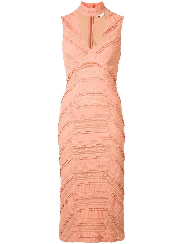 Cinq A Sept Plunging V-neck Dress, Women's, Size: 6, Pink/purple, Spandex/elastane/cotton/nylon/polyester