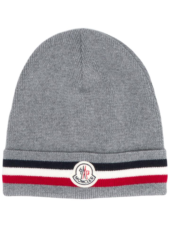 Moncler Tri-stripe Beanie - Grey