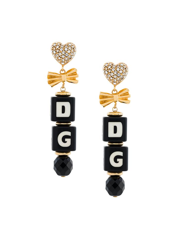 Dolce & Gabbana Logo Clip-on Earrings - Black