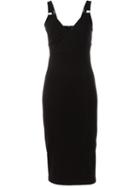 Michael Michael Kors Sleeveless Fitted Midi Dress, Women's, Size: 8, Black, Viscose/nylon/spandex/elastane
