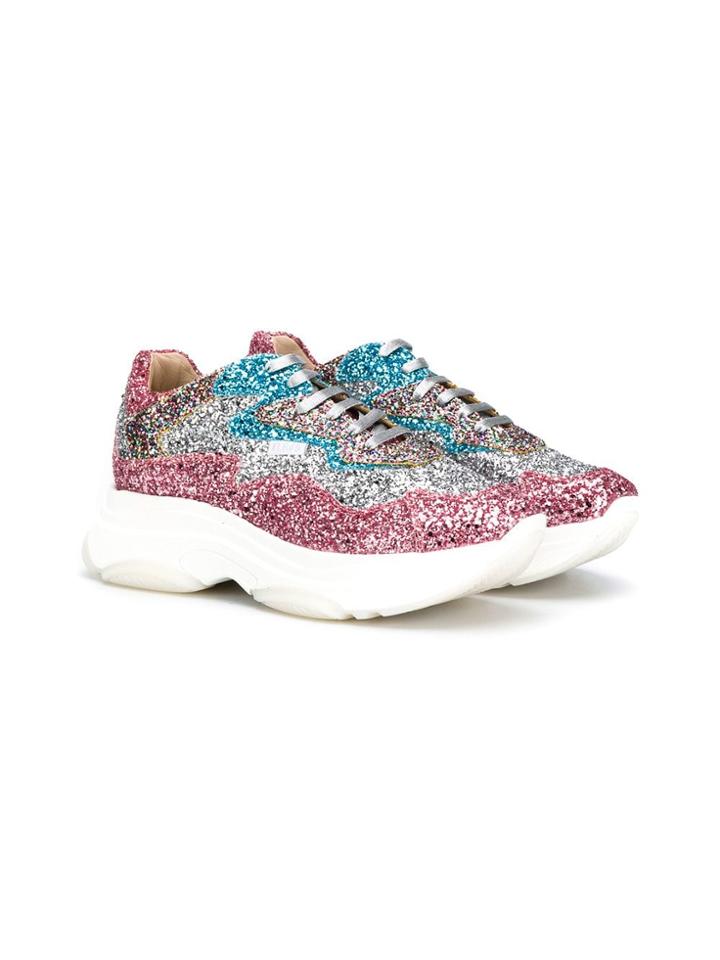 Florens Teen Colour Block Glitter Sneakers - Pink