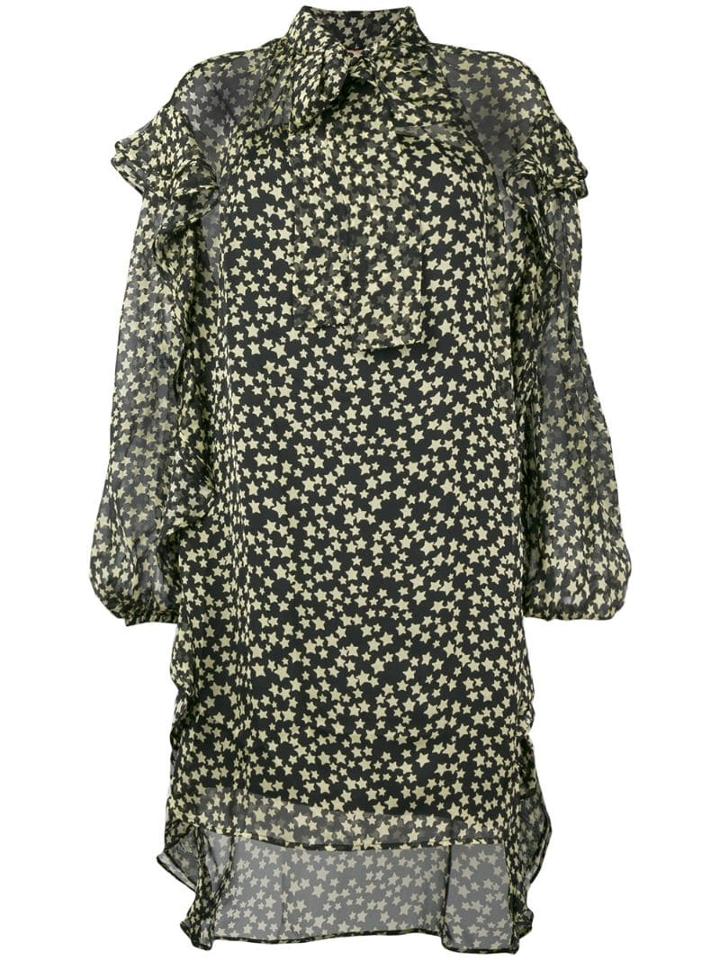 Nº21 Pussybow Star Print Dress - Black
