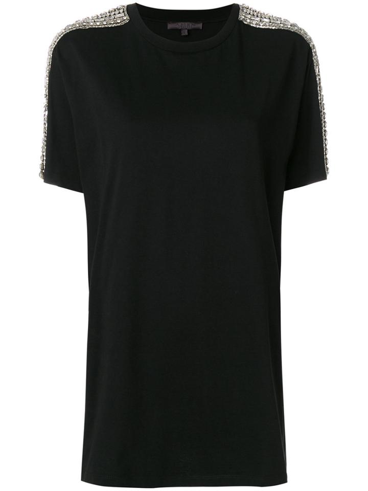Amen Gemstone Embellished Short Sleeve T-shirt - Black
