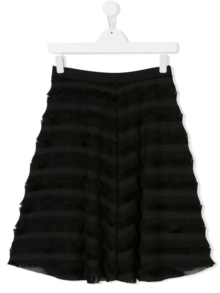 Señorita Lemoniez Teen Fringed Skirt - Black