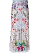 Temperley London Embroidered Tulle Skirt, Women's, Size: 12, Grey, Nylon/silk/spandex/elastane