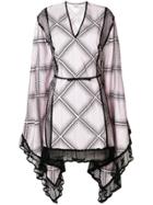 Giambattista Valli Checked Flared Dress - Pink & Purple