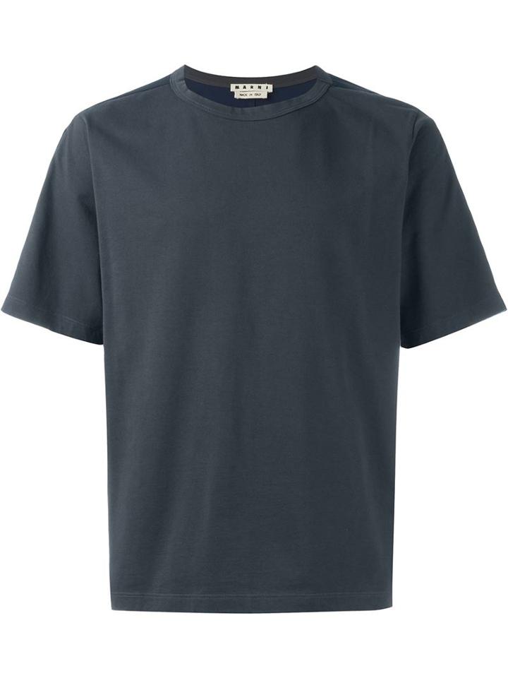 Marni Classic T-shirt, Men's, Size: 54, Blue, Cotton
