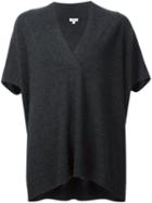 Vince V-neck Shortsleeved Blouse, Women's, Size: Small, Grey, Cashmere/wool