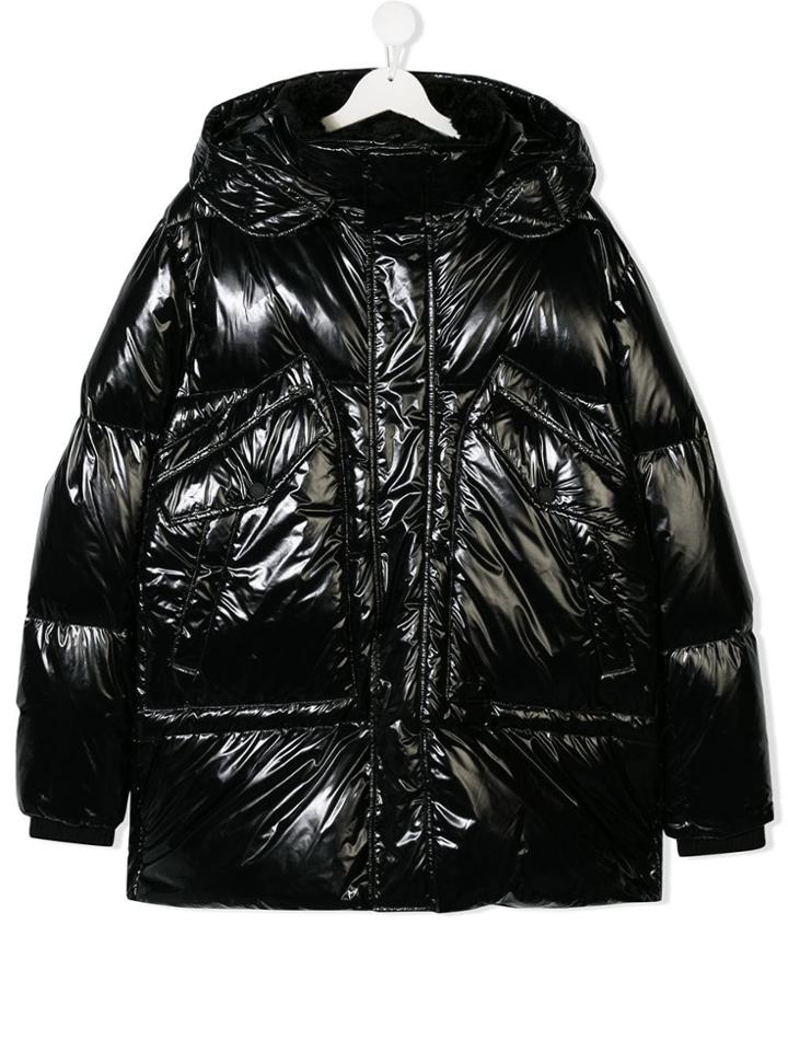 Dsquared2 Kids Teen Pvc Padded Coat - Black