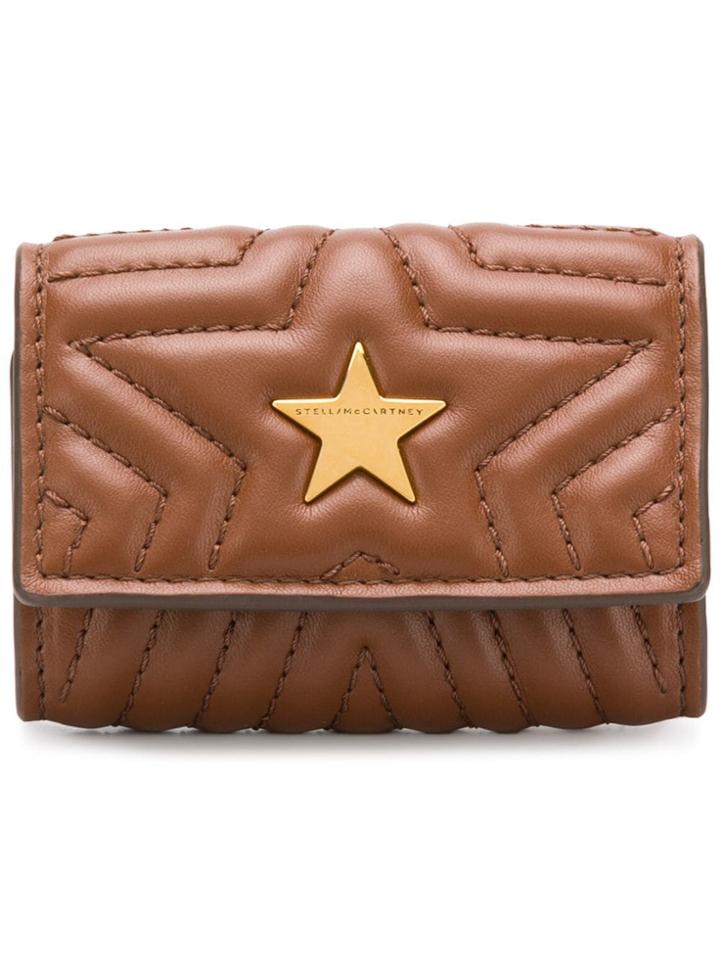 Stella Mccartney Star Quilted Key Case - Brown